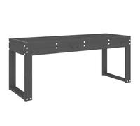 Banc de jardin gris 110x38x45 cm bois massif de pin 825095