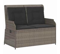 Vidaxl Banc De Jardin Avec Coussin Gris Poly Rotin