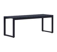 vidaXL Banc de Jardin Meuble de Patio Banc de Terrasse Banc d'Extérieur Meuble de Jardin Banc d'Arrière-Cour 120,5 cm Panneau PS Noir