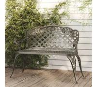 Vidaxl Banc De Jardin 108 Cm Aluminium Coulé Vert Vert