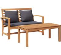 vidaXL Banc de jardin naturel 110 x 64 x 76.5 cm teck massif