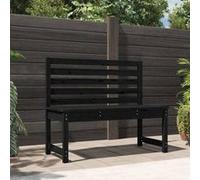 vidaXL Banc de jardin noir 109 cm bois massif de pin 824036 Noir G