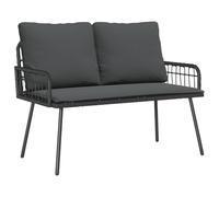 vidaXL Banc de jardin avec coussins Gris 114 x 64 x 78cm Métal