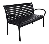 Vidaxl Banc De Jardin Noir 116 Cm Acier Et Wpc