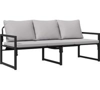 vidaXL Banc de jardin noir 180 x 72,5 x 71 cm acier