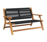 Vidaxl Banc De Jardin Noir 76x122x73 Cm Bois Massif D'acacia