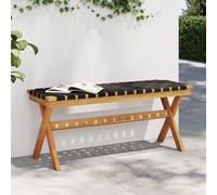 Vidaxl Banc De Jardin Noir Bois Massif D'acacia Et Tissu