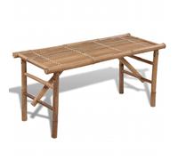 Banc de jardin pliable en bambou - VIDAXL - 118 x 38 x 45 cm - Marron - Pour 2 personnes