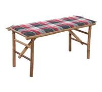 Vidaxl Banc De Jardin Pliable Avec Coussin 118 Cm Bambou