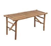 Banc de jardin pliable avec coussin 118 cm Bambou G