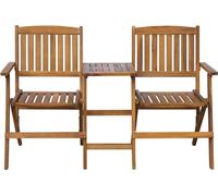 vidaXL Banc de jardin pliable avec table de thé 140 cm en bois massif d'acacia