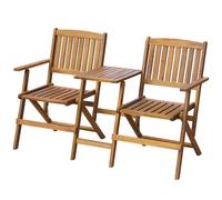 Vidaxl Banc De Jardin Pliant Et Table À Thé 140cm Bois D'acacia Solide