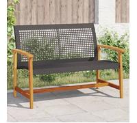 Vidaxl Banc De Jardin Noir 112 Cm Résine Tressée Et Bois D'acacia