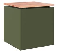 vidaXL Banc de Jardin Vert Olive 40 x 40 x 43 cm Acier, Jardin et Terrasse, Siège d'extérieur Moderne, Banc Durable, Meubles de Patio Chics pour la détente et Les rassemblements