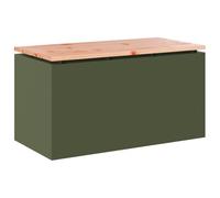 vidaXL Banc de Jardin Vert Olive 80 x 40 x 43 cm Acier, Jardin et Terrasse, Siège d'extérieur Moderne, Banc Durable, Meubles de Patio Chics pour la détente et Les rassemblements