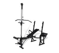 vidaXL Banc de Musculation Appareil à Charge Guidée Acier Pliable Caoutchouté 90371