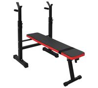 Vidaxl Banc De Poids Ajustable Avec Station De Dips Acier Noir