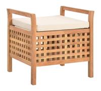 Vidaxl Banc De Rangement 49x48x49 Cm Bois De Noyer Massif Marron