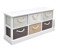 Banc De Rangement 6 Tiroirs Bois Multicolore