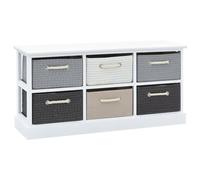 Banc De Rangement 6 Tiroirs Bois Multicolore