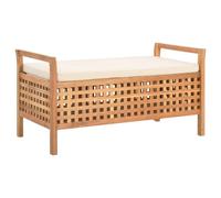Vidaxl Banc De Rangement 93x49x49 Cm Bois De Noyer Massif Marron