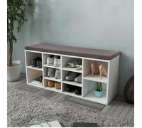 Vidaxl Banc De Rangement À Chaussures 10 Compartiments Blanc Multicolore