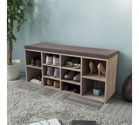 Vidaxl Banc De Rangement À Chaussures 10 Compartiments Couleur Chêne