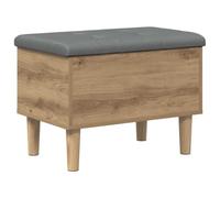 vidaXL Banc de Rangement avec Coussin Chêne Artisanal 62 x 42 x 46 cm