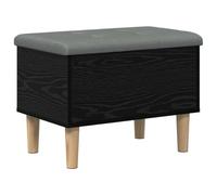 vidaXL Banc de Rangement avec Coussin Chêne Noir 62 x 42 x 46 cm