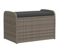 vidaXL Banc de Rangement avec Coussin, Coffre à Jouets, Meuble de Rangement, Organisateur de Jardin Terrasse Patio, Gris 365731