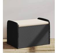 Vidaxl Banc De Rangement Avec Coussin Noir 80x51x52 Cm Résine Tressée