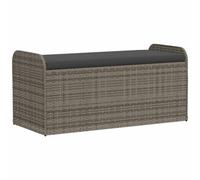 vidaXL Banc de Rangement avec Coussin, Coffre à Jouets, Meuble de Rangement, Organisateur de Jardin Terrasse Patio, Gris 365728