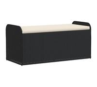 vidaXL Banc de Rangement avec Coussin, Coffre à Jouets, Meuble de Rangement, Organisateur de Jardin Terrasse Patio, Noir 365727