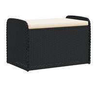 vidaXL Banc de Rangement avec Coussin, Coffre à Jouets, Meuble de Rangement, Organisateur de Jardin Terrasse Patio, Noir 365730
