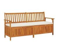 vidaXL Banc de rangement Bois d'acacia solide 120 cm avec coussin extérieur