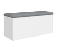 vidaXL Banc de Rangement, Coffre de Rangement avec Coussin, Organisateur de Vêtements Jouets Couloir Salon, Moderne, Blanc 835054