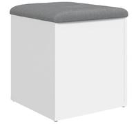 vidaXL Banc de Rangement, Coffre de Rangement avec Coussin, Organisateur de Vêtements Jouets Couloir Salon, Moderne, Blanc 835033