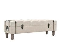 vidaXL Banc de rangement Bois massif et acier 111 x 34 x 37 cm