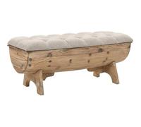 vidaXL Banc de rangement Bois massif et tissu 103 x 51 x 44 cm