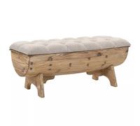 Vidaxl Banc De Rangement Bois Massif Et Tissu 103 X 51 X 44 Cm