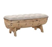 vidaXL Banc de Rangement Bois Massif et Tissu 103x51x44 cm Banquette Maison