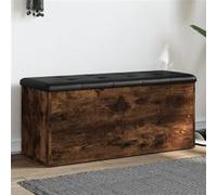 vidaXL Banc de rangement Coffre avec coussin Organisateur Vêtements Jouets Moderne Chêne fumé