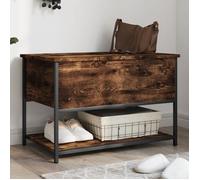 vidaXL Banc de rangement chêne fumé 70x42,5x47 cm bois d'ingénierie, banc, banc à chaussures, banc d'entrée, banc de couloir 839020