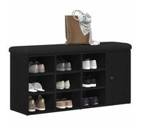 vidaXL Banc de rangement moderne – Chêne noir – Bois d'ingénierie – 102×32×50 cm – 11 étagères