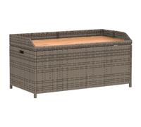 vidaXL Banc de Rangement Gris résine tressée et Bois d'acacia