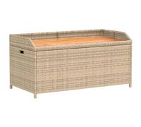 vidaXL Banc de Rangement, Coffre à Jouets, Meuble de Rangement, Organisateur de Jardin Terrasse Patio, Mélange Beige Résine 365951