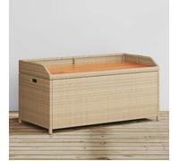 vidaXL Banc de Rangement, Coffre à Jouets, Meuble de Rangement, Organisateur de Jardin Terrasse Patio, Mélange Beige Résine 365951