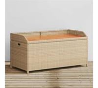 vidaXL Banc de Rangement, Coffre à Jouets, Meuble de Rangement, Organisateur de Jardin Terrasse Patio, Mélange Beige Résine 365951 Beige