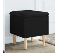 vidaXL Banc de Rangement, Coffre avec Couvercle, Banc à Chaussures avec Siège, Tabouret de Salon, Moderne, Noir 42x42x46 cm 835062