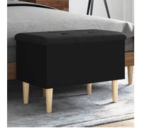 Vidaxl Banc De Rangement Noir 62x42x46 Cm Bois D'ingénierie Marron